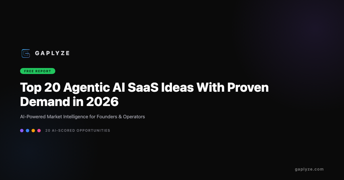 Top 20 Agentic AI SaaS Ideas 2026 — Free Report | Gaplyze